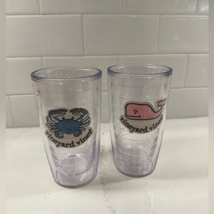 Vineyard Vines Clear Tervis Tumblers with Blue and Pink Designs